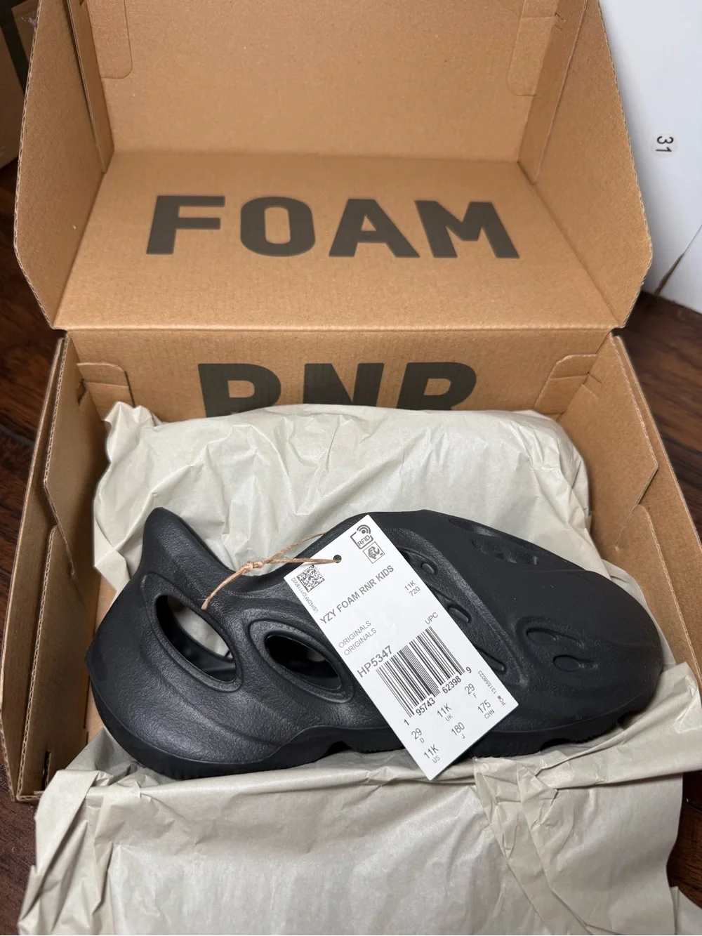 adidas Originals Kids Foam Slip-On Clogs in Charcoal